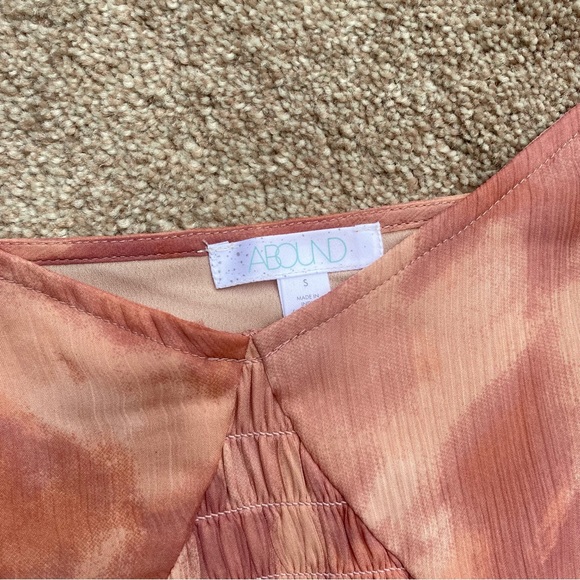 Abound Chiffon Pink Crop Top Long Sleeve Flowy Blouse - Picture 3 of 3